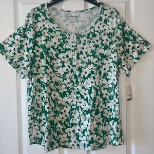 NWT Croft & Barrow Floral Classic Tee size 2x